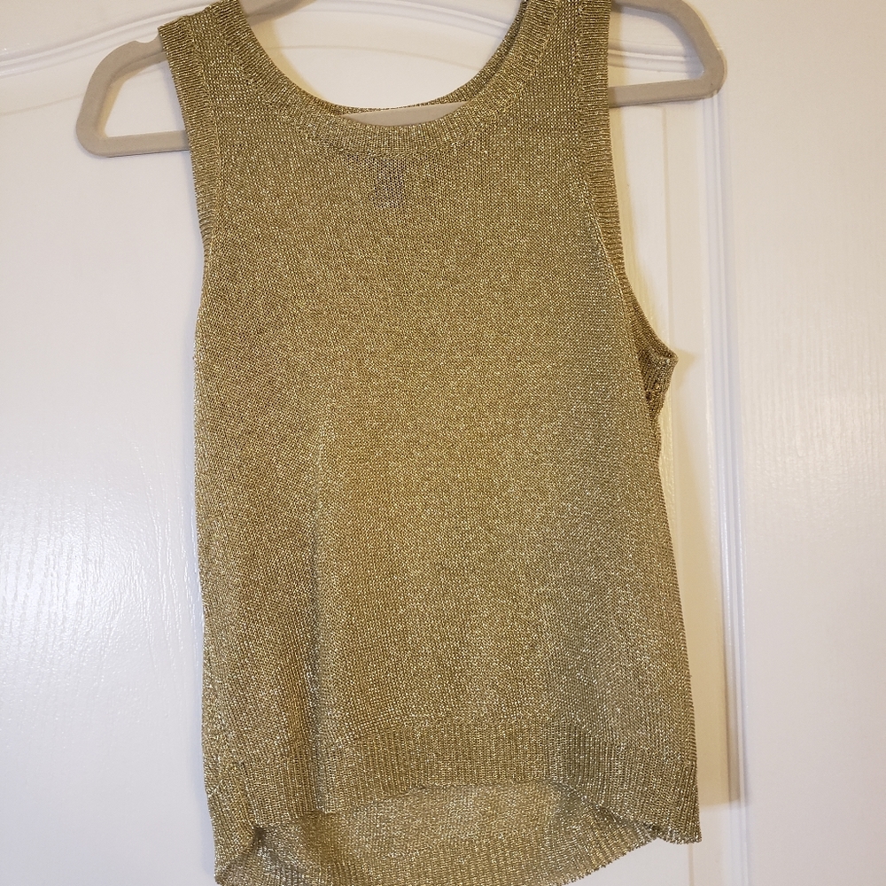 Forever 21 Gold Knit Tank Top MED